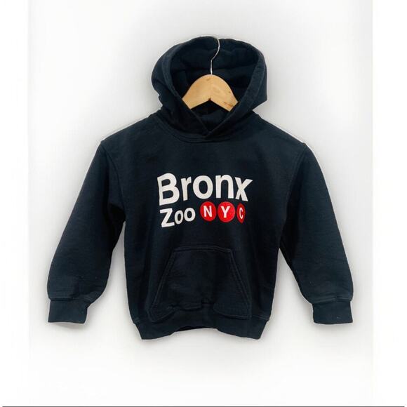 Vintage Bronx Zoo Kids Hoodie size 6/7 Small Black - Picture 1 of 5